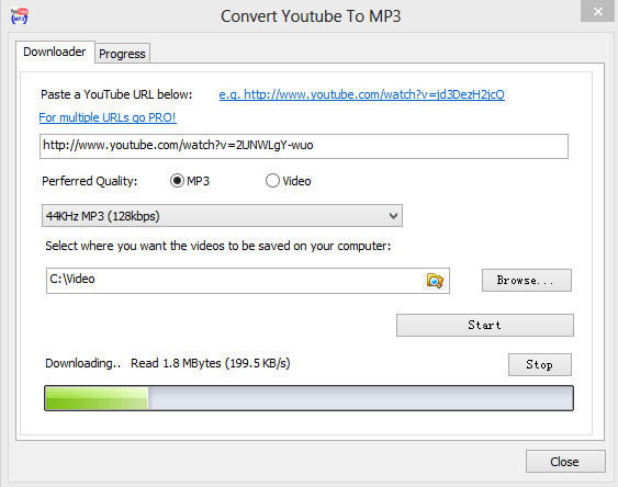 convert youtube to mp3 screenshot